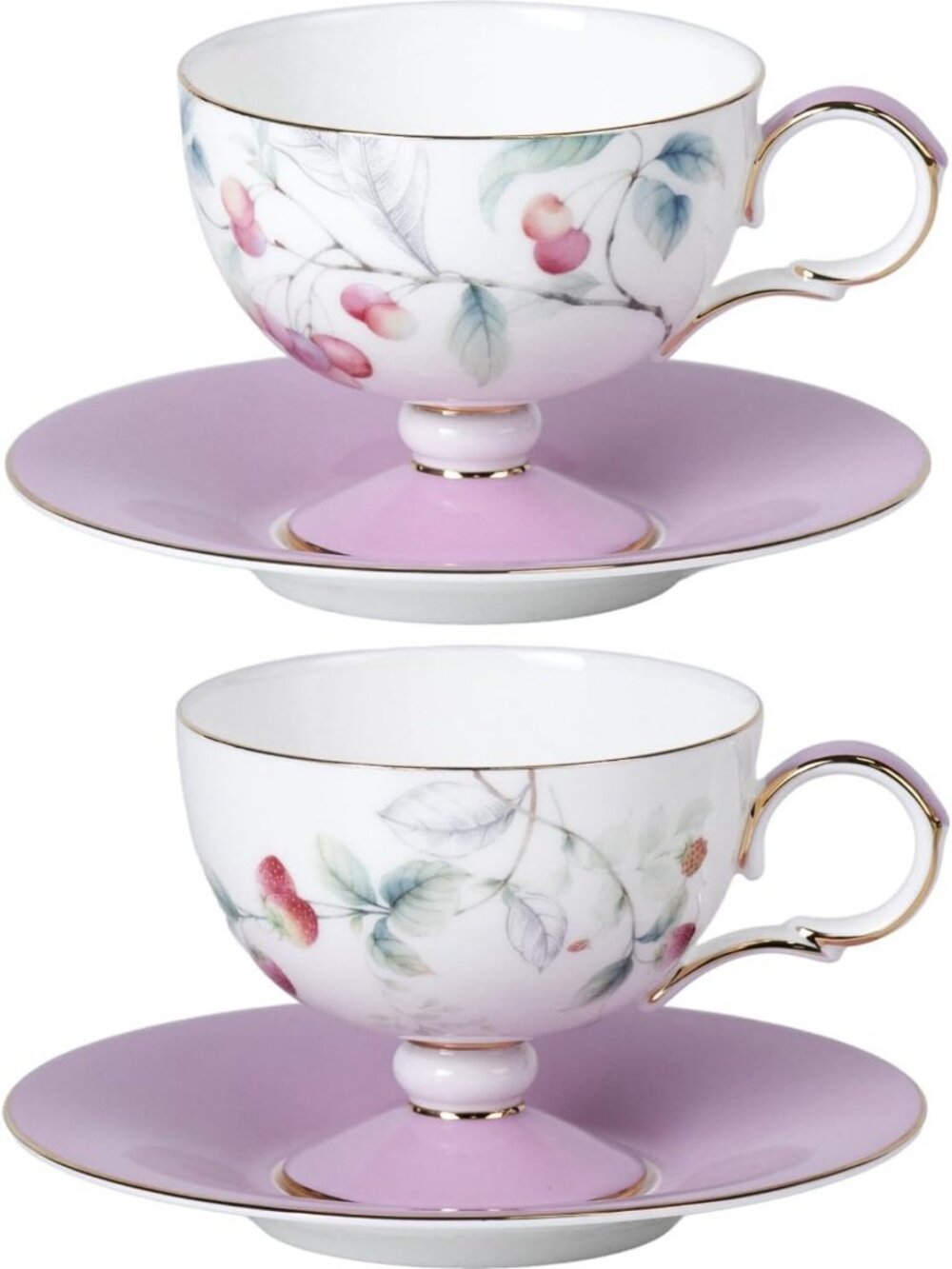 Floral Ceramic Tea Cups Set of 2 | Elegant Demitasse Coffee Mugs for Tea Lovers